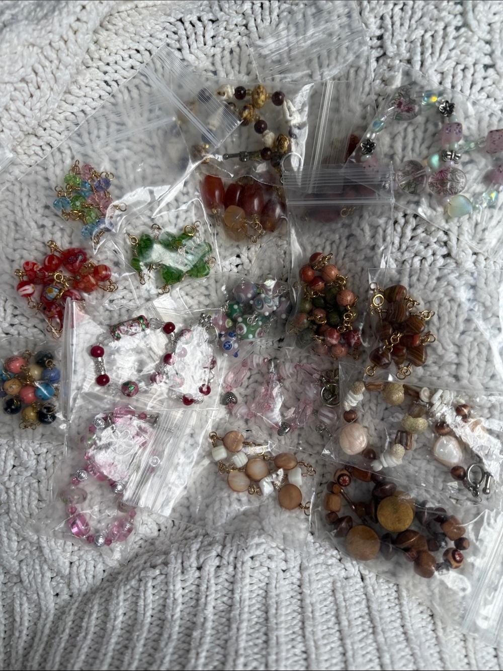Assorted Multicolor Beaded Anklets